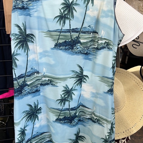 Iolani Scenic Hawaiian Palm Tree Dress Made in Hawaii Size M - Picture 2 of 5